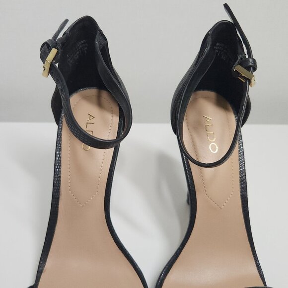 Aldo Black Stiletto Heel Sandals Women's Size 6 - Picture 4 of 11